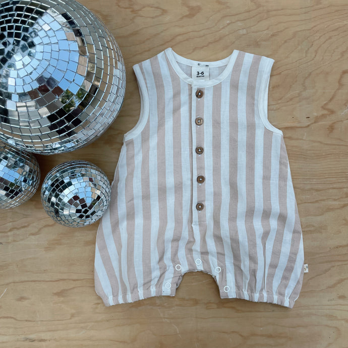 Stripe button Onesie