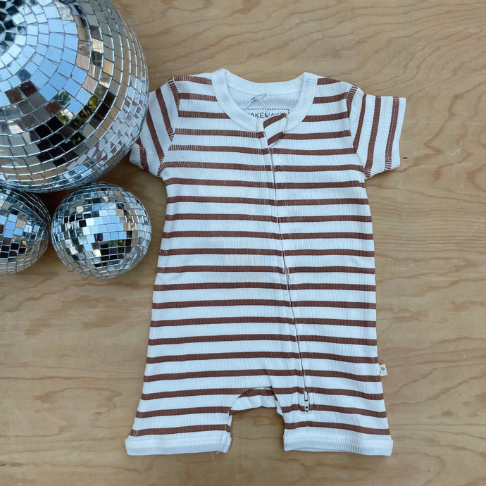 Stripe zip onesie