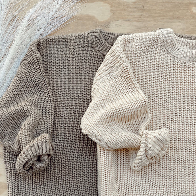 Chunky knitted Sweater Taupe